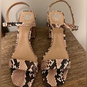 Vince Camuto Snake Skin Sandal Heel Size 8